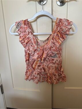 Liberty Love Pink Floral Printed Ruffle Camisole
